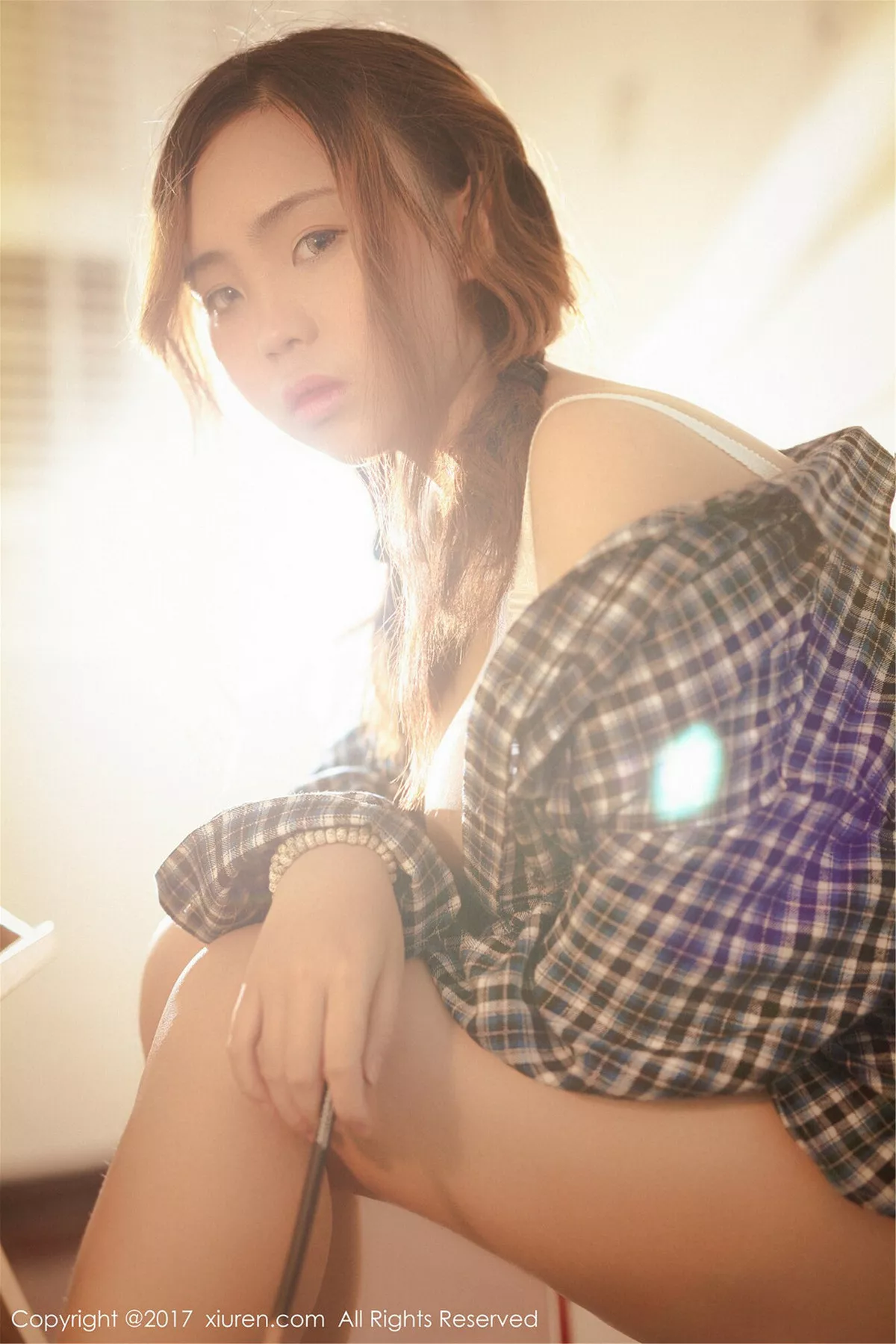 秀人集.com_[XiuRen秀人网]No.754_嫩模米爱Demon格子衬衫下半透内衣秀傲人美乳完美诱惑写真50P