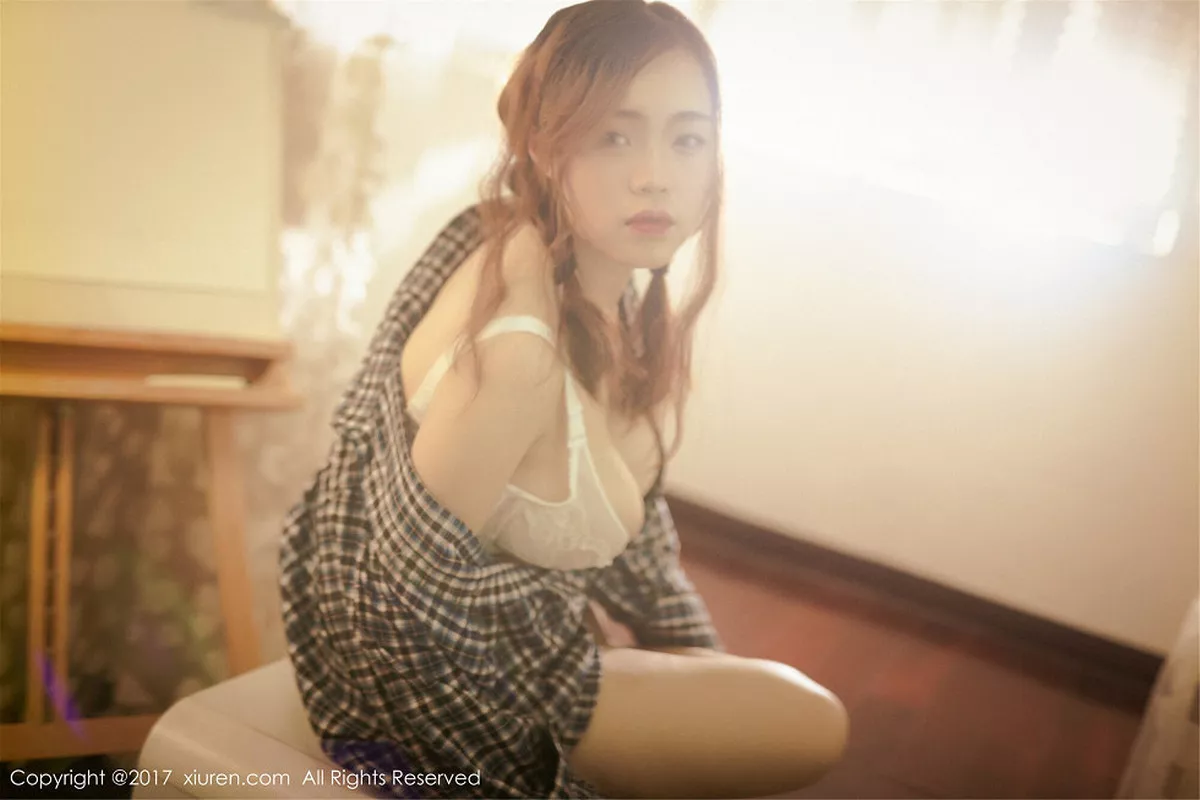 秀人集.com_[XiuRen秀人网]No.754_嫩模米爱Demon格子衬衫下半透内衣秀傲人美乳完美诱惑写真50P