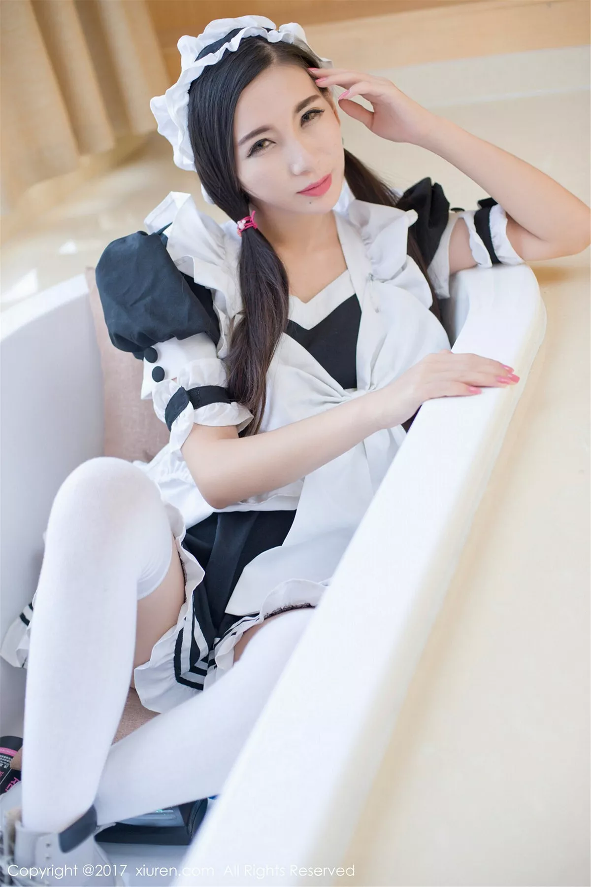 秀人集.com_[XiuRen秀人网]No.759_嫩模赵颖白色高叉连体内衣+浴缸里性感女仆装完美诱惑写真65P