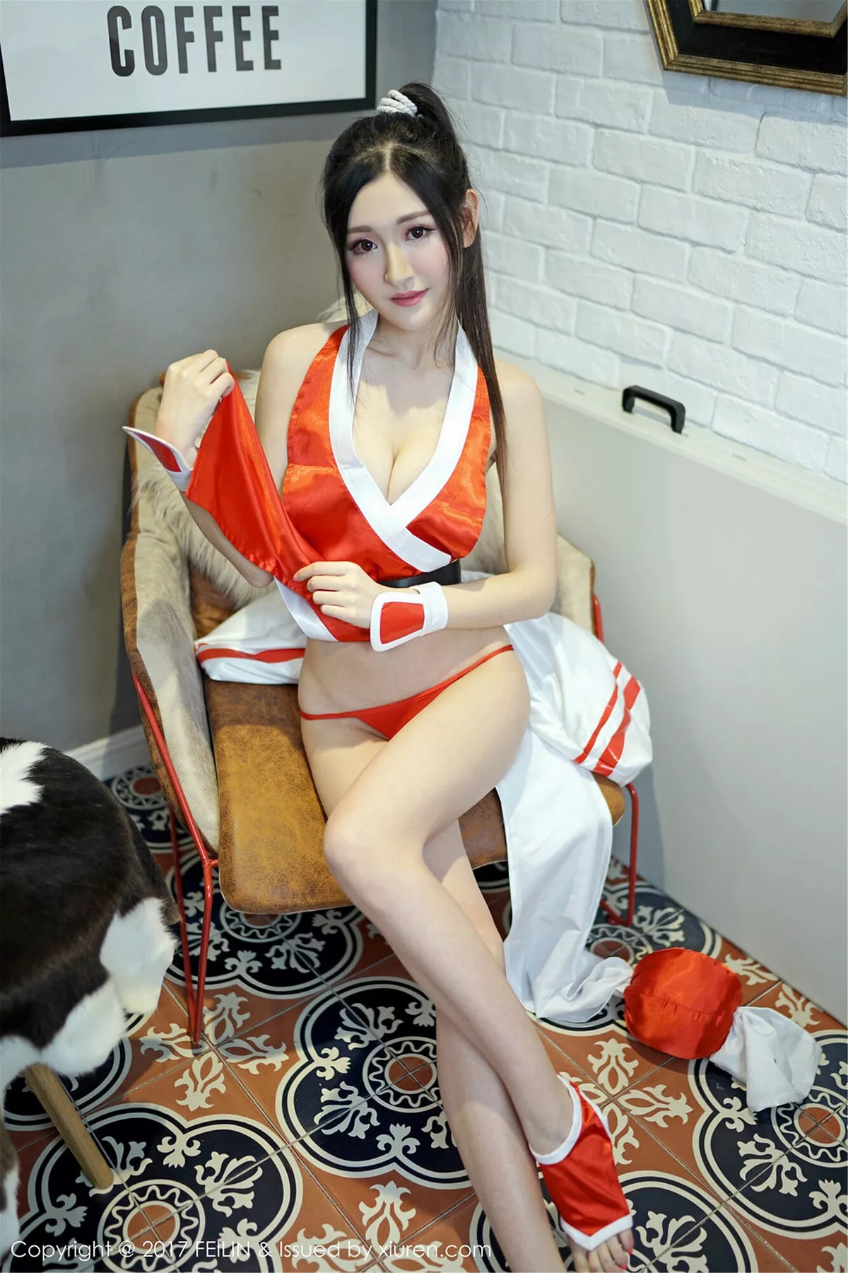 秀人集.com_[FeiLin嗲囡囡]Vol.094_嫩模女神沈梦瑶香艳不知火舞红色丁字裤火辣诱惑写真42P