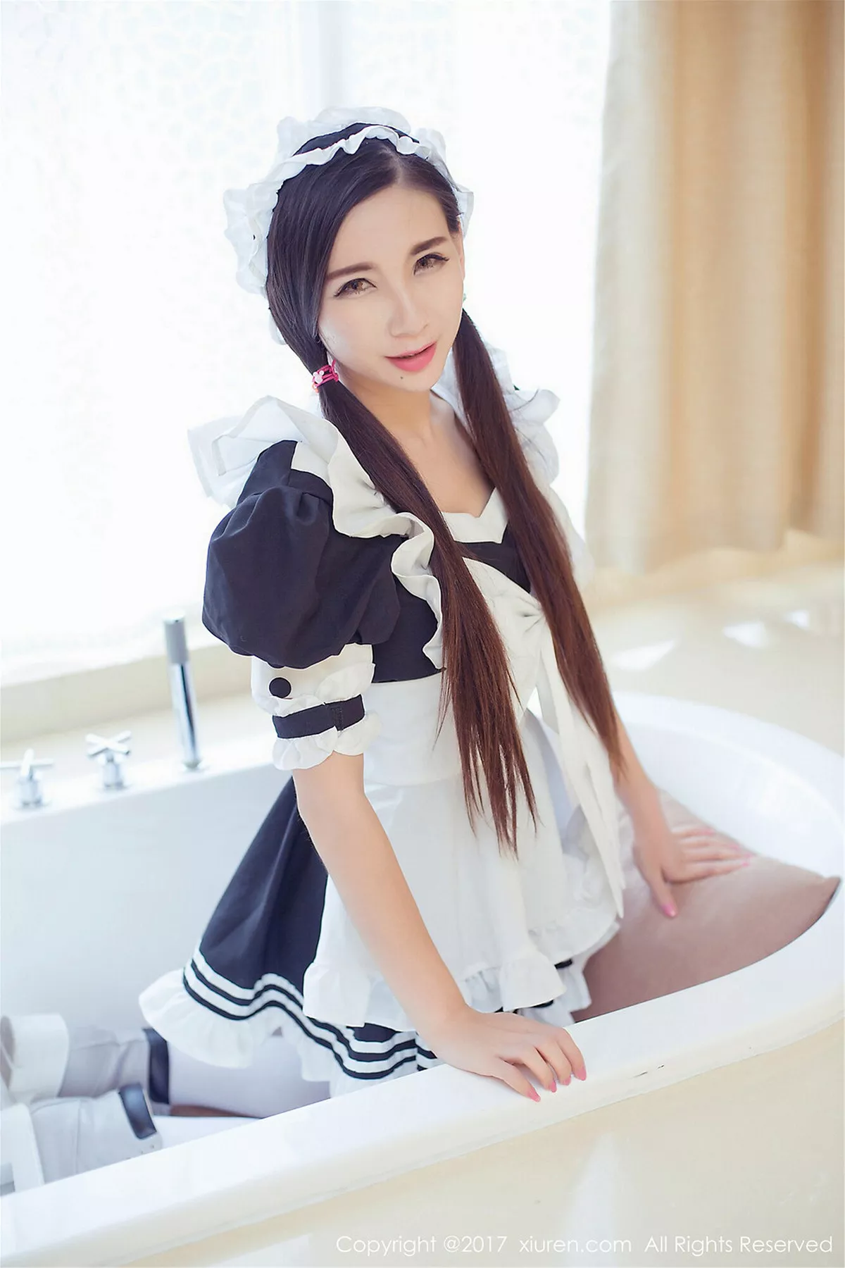 秀人集.com_[XiuRen秀人网]No.759_嫩模赵颖白色高叉连体内衣+浴缸里性感女仆装完美诱惑写真65P