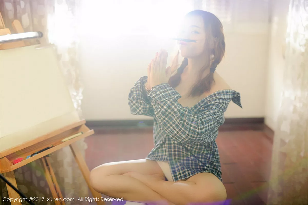 秀人集.com_[XiuRen秀人网]No.754_嫩模米爱Demon格子衬衫下半透内衣秀傲人美乳完美诱惑写真50P