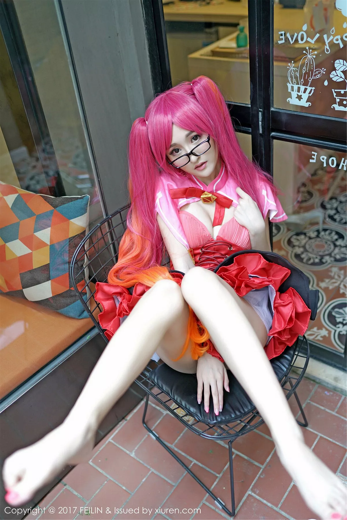 秀人集.com_[FeiLin嗲囡囡]Vol.094_嫩模女神沈梦瑶香艳不知火舞红色丁字裤火辣诱惑写真42P