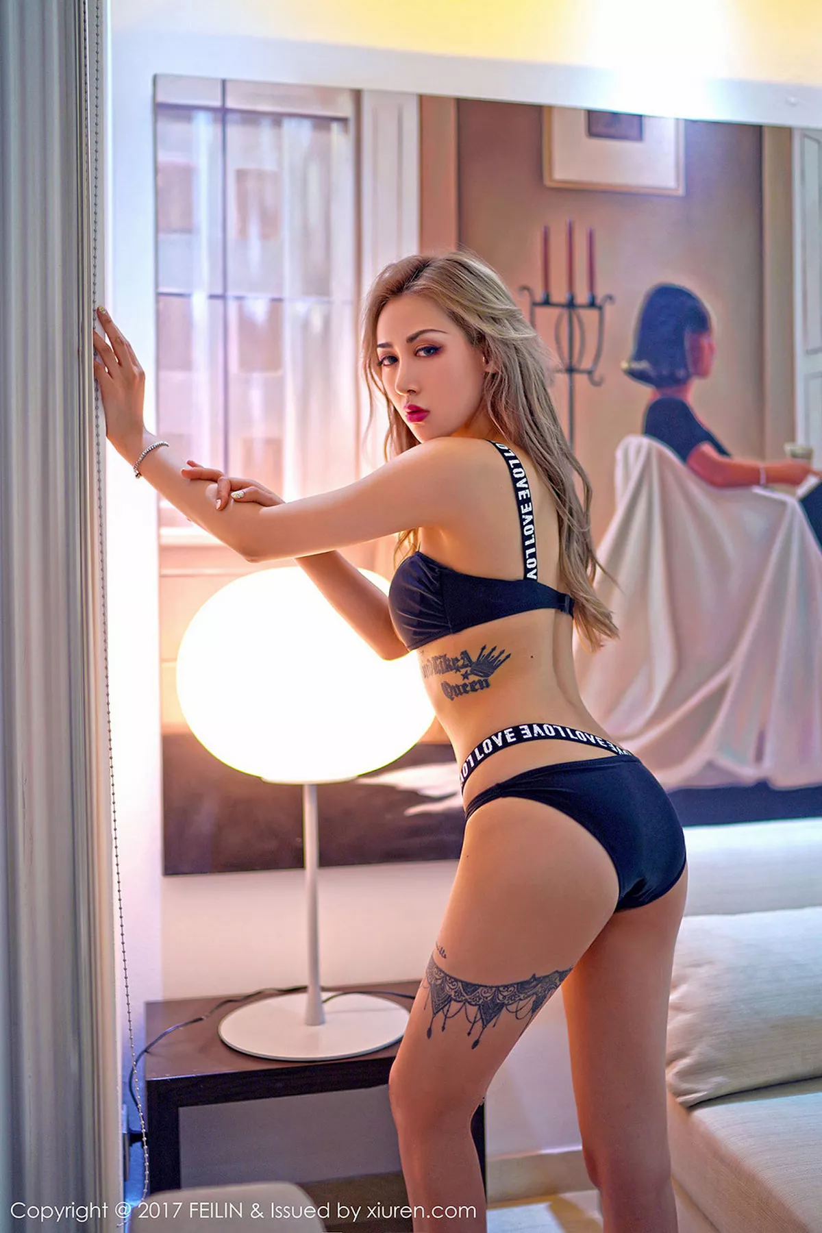 秀人集.com_[FeiLin嗲囡囡]Vol.103_嫩模晗大大Via居家室内暖光下性感内衣秀完美身材写真56P
