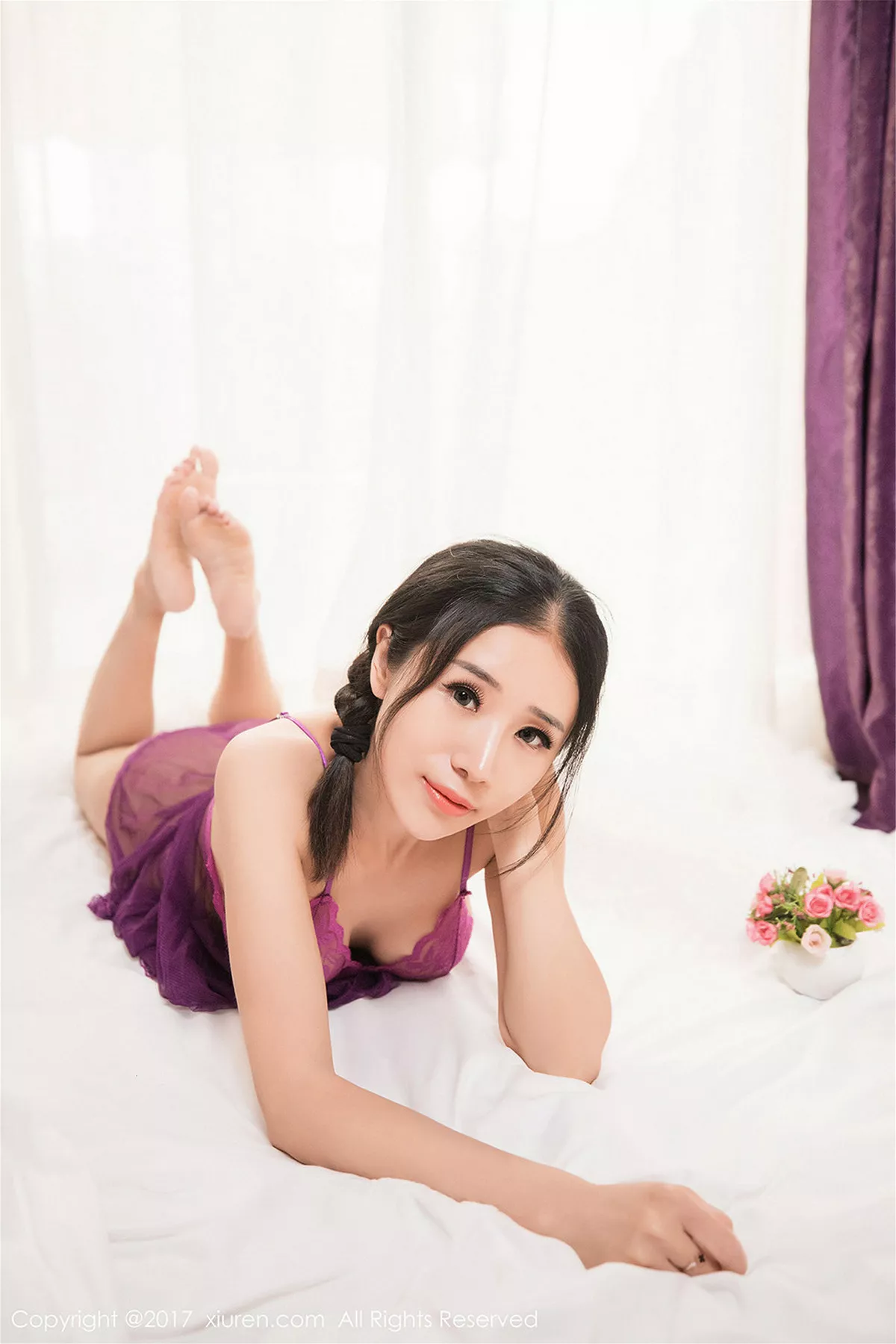 秀人集.com_[XiuRen秀人网]No.785_嫩模馨怡红色薄纱睡裙透视秀美乳翘臀丁字裤撩人诱惑写真43P