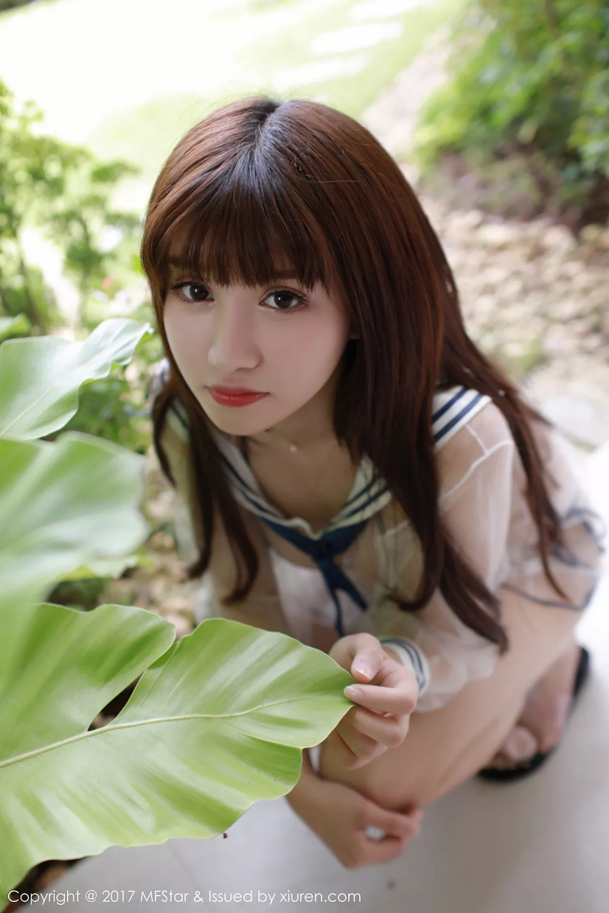 秀人集.com_[MFStar模范学院]Vol.105_嫩模K8傲娇萌萌薄荷岛旅拍性感肚兜加丁字裤诱惑写真45P