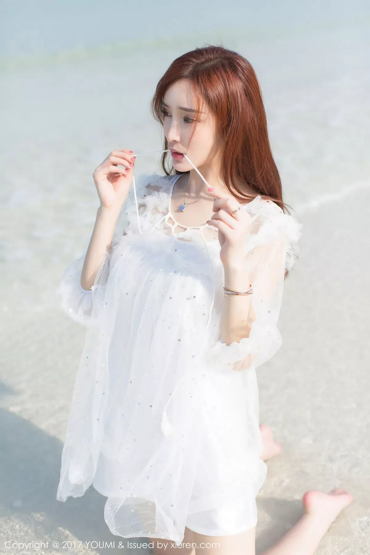 秀人集.com_[YouMi尤蜜荟]Vol.092_嫩模土肥圆矮挫穷海边沙滩清新唯美风彩色长裙性感写真44P
