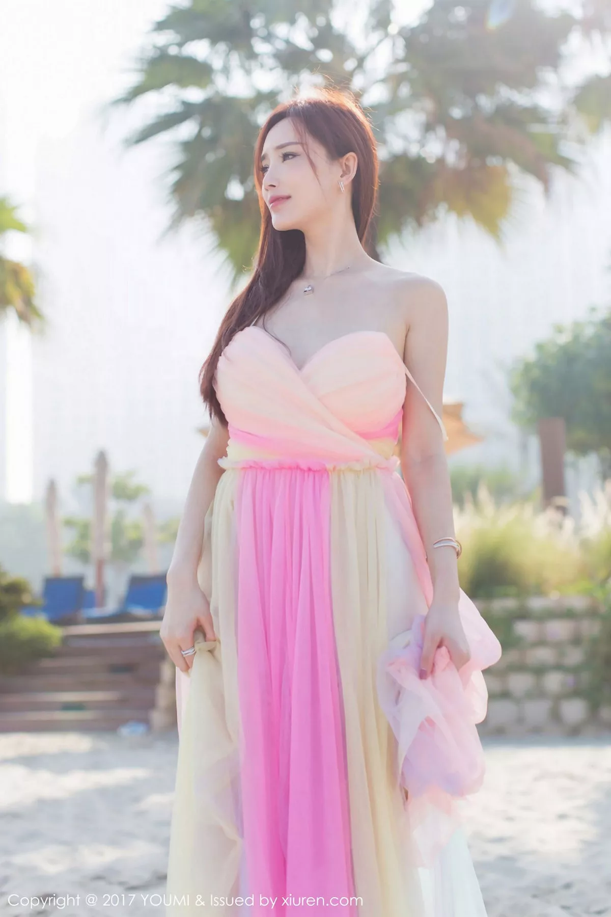 秀人集.com_[YouMi尤蜜荟]Vol.092_嫩模土肥圆矮挫穷海边沙滩清新唯美风彩色长裙性感写真44P
