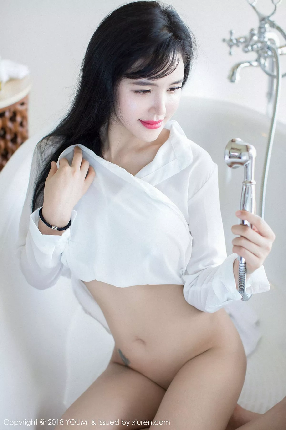 秀人集.com_[YouMi尤蜜荟]Vol.107_嫩模刘钰儿马尔代夫旅拍黑色情趣内衣+真空白衬衣诱惑写真46P