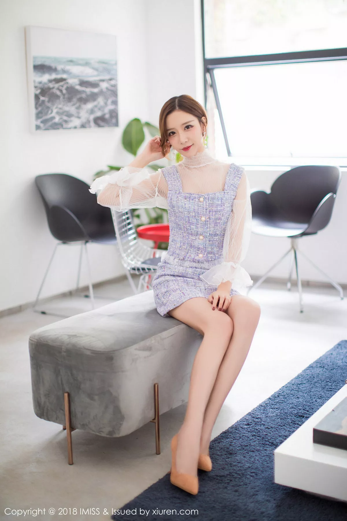 秀人集.com_[IMISS爱蜜社]Vol.233_新人嫩模小琳白色蕾丝连身裙+私房浴袍秀豪乳诱惑写真44P