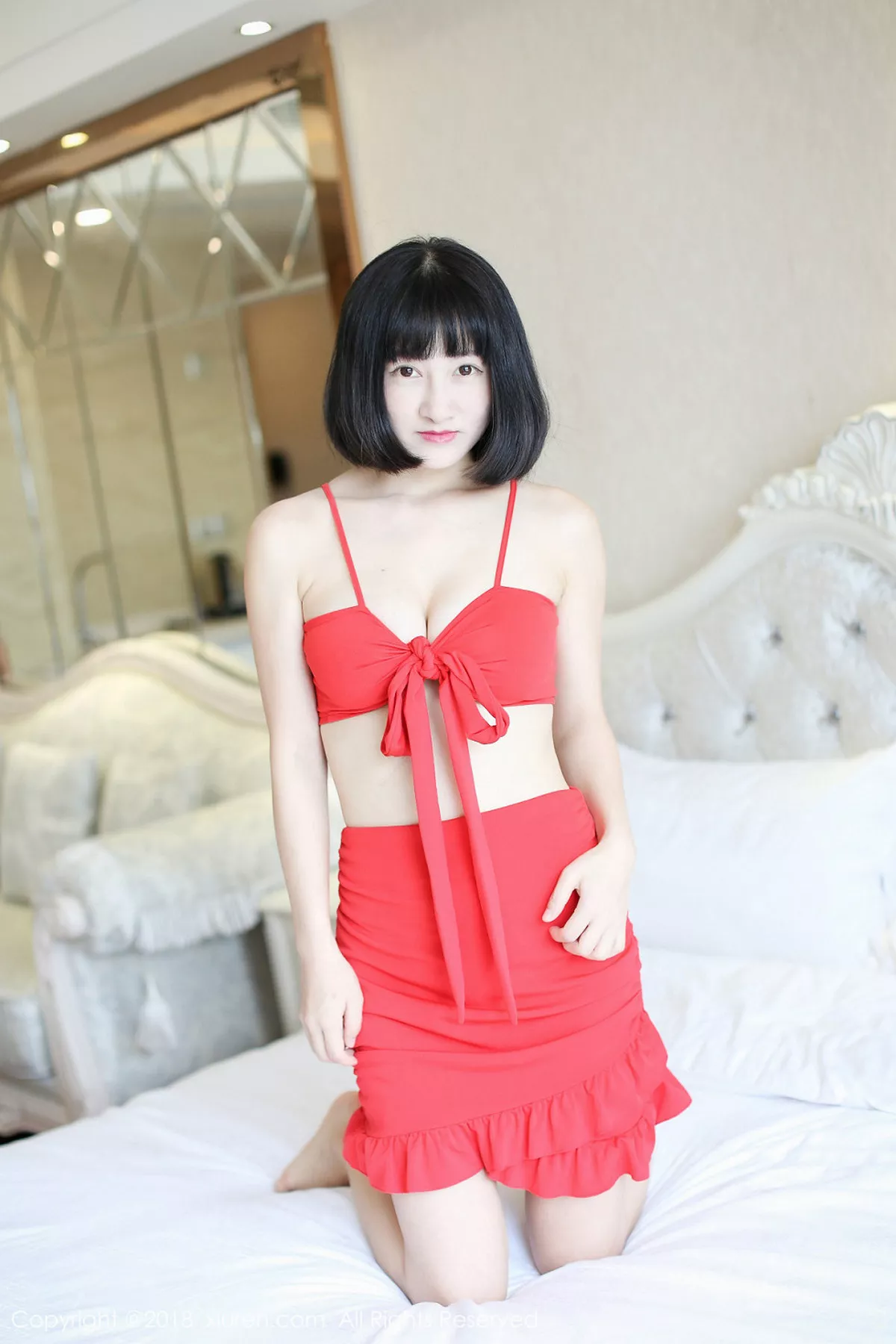 秀人集.com_[XiuRen秀人网]No.1001_嫩模小探戈居家私房白色内衣配牛仔短裙秀豪乳诱惑写真41P