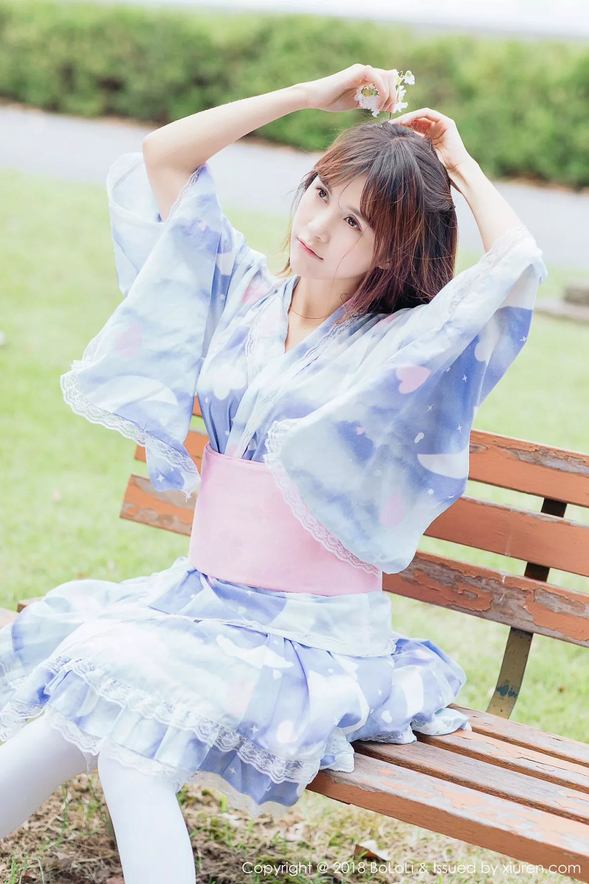 秀人集.com_[Tukmo兔几盟]Vol.118_嫩模夏美酱户外日系百花裙配白丝袜清新迷人写真61P