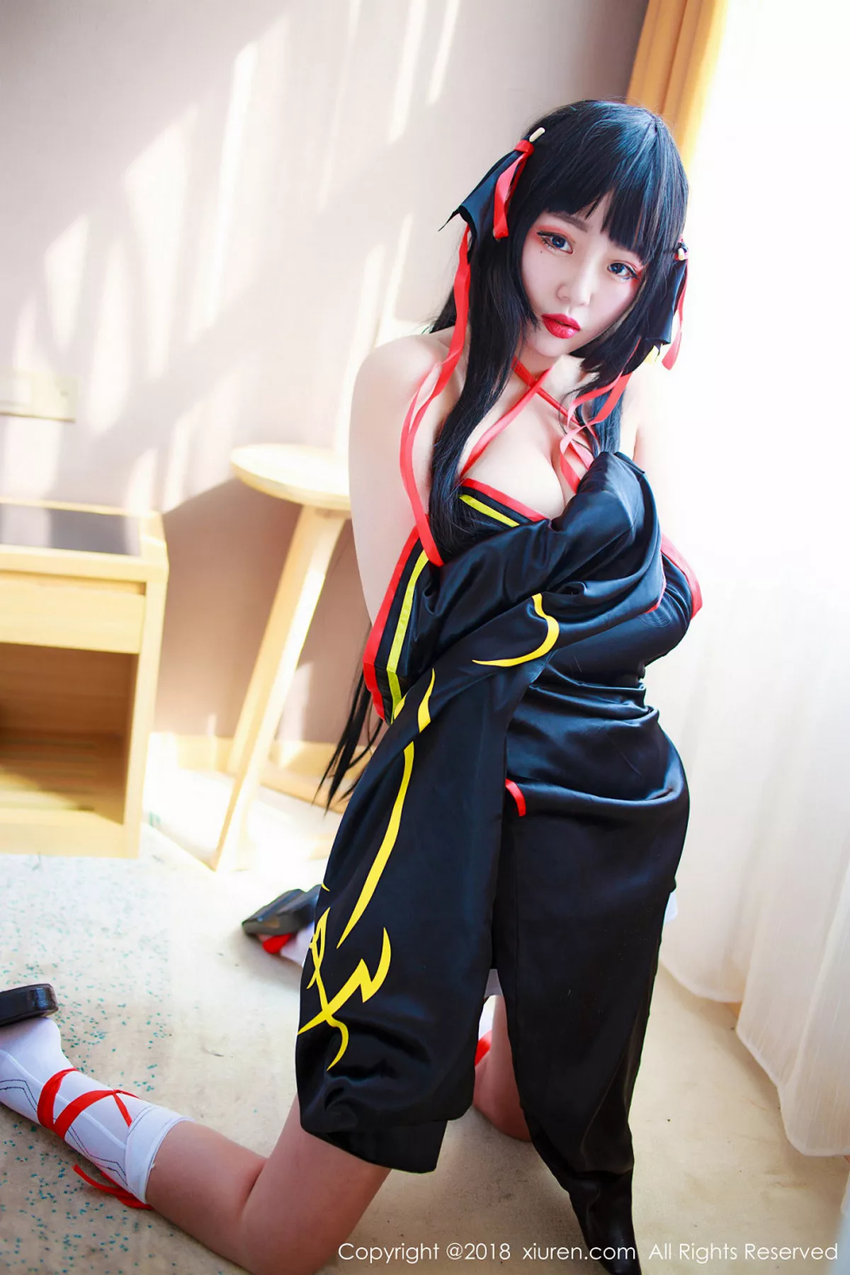 秀人集.com_[XiuRen秀人网]No.1118_嫩模米粒米粒私房COS露豪乳红色血滴子遮点极致诱惑写真50P