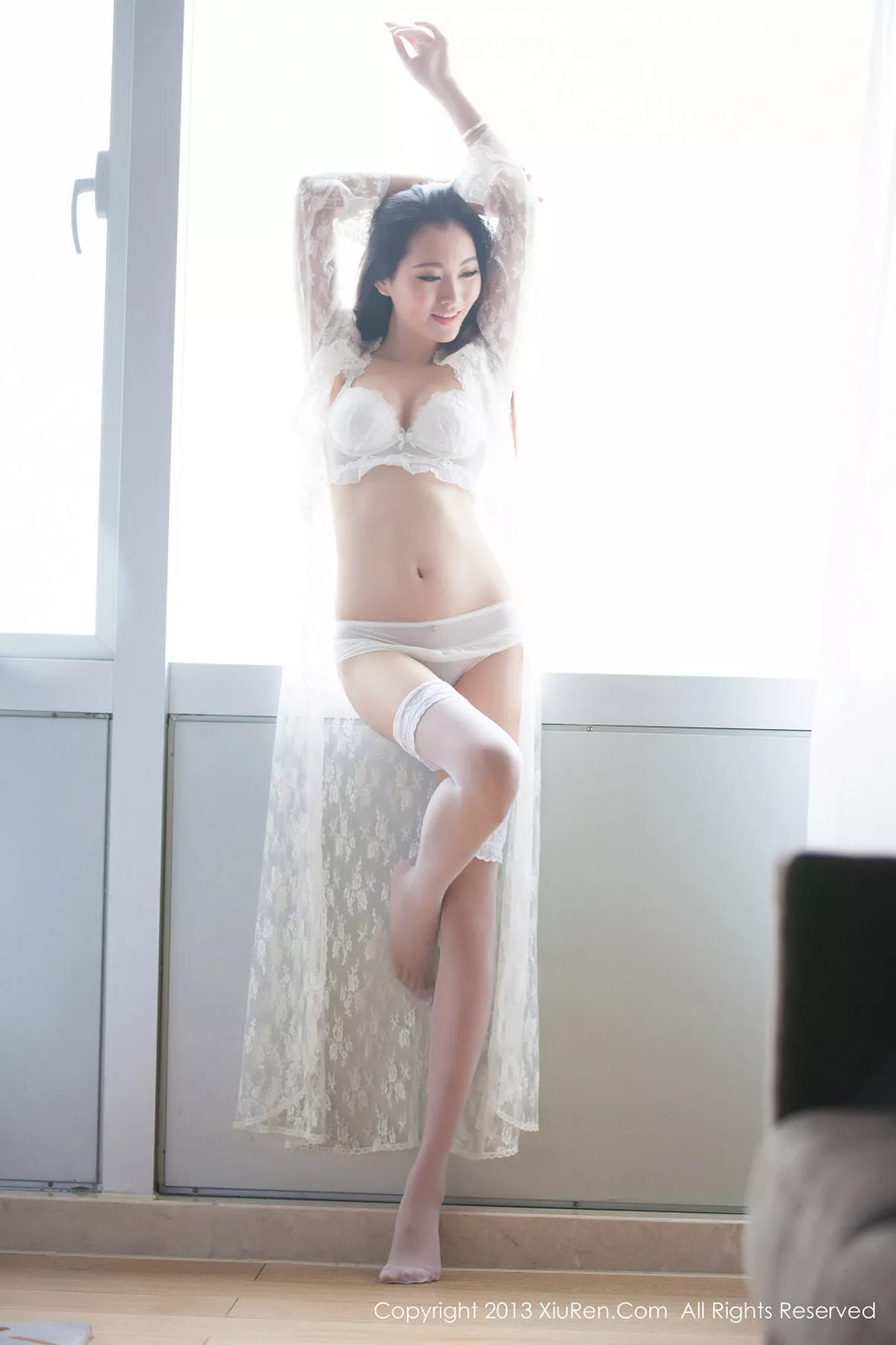 秀人集.com_[XiuRen秀人网]No.077_嫩模燕甘甘白色蕾边丝袜白色内衣性感美胸诱惑写真69P