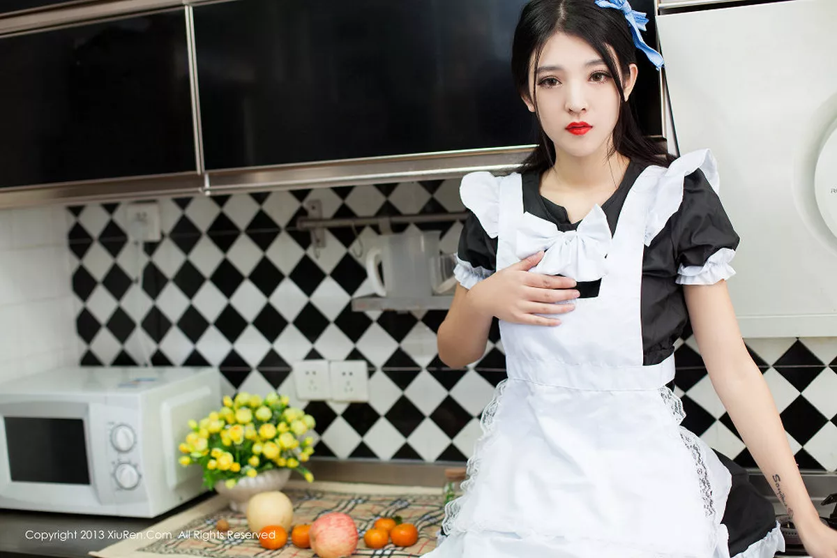 秀人集.com_[XiuRen秀人网]No.066_绝美女神陈大榕黑色女仆装性感厨娘系列写真秀110P