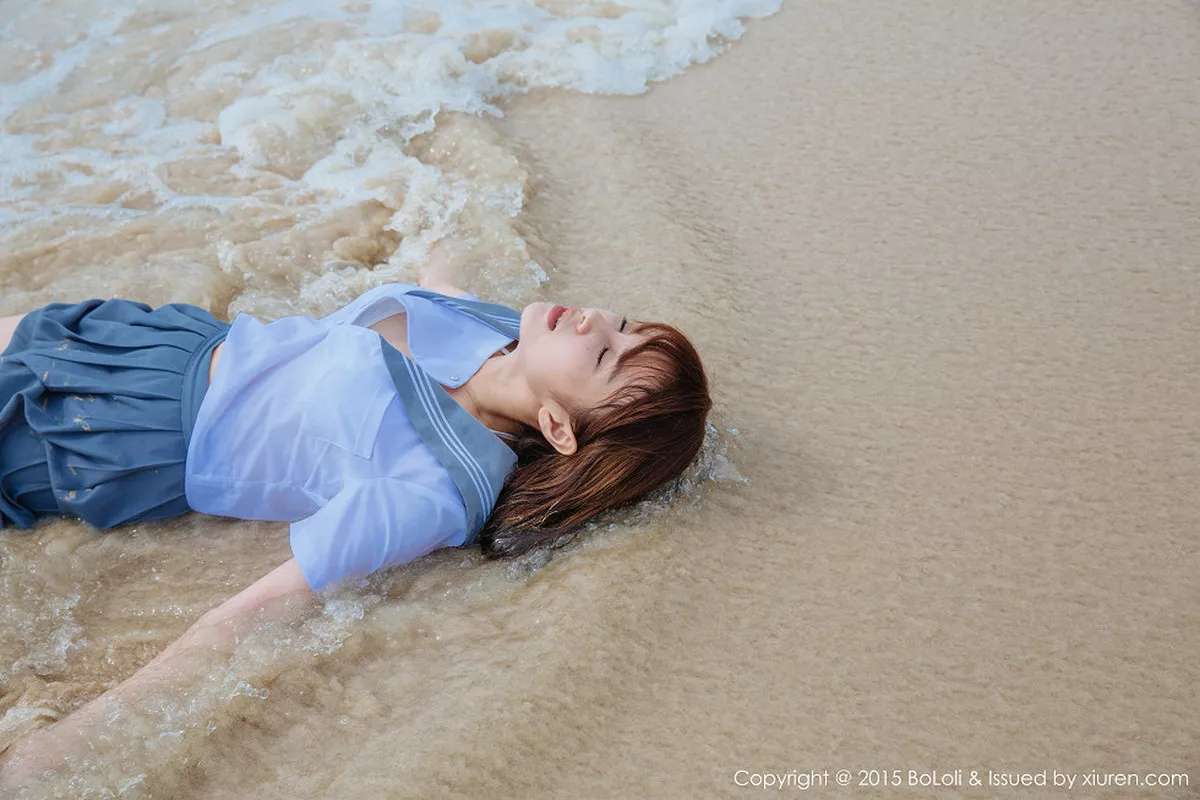 秀人集.com_[BoLoli波萝社]Vol.077_嫩模夏美酱普吉岛旅拍海边学生制服湿身诱惑写真46P