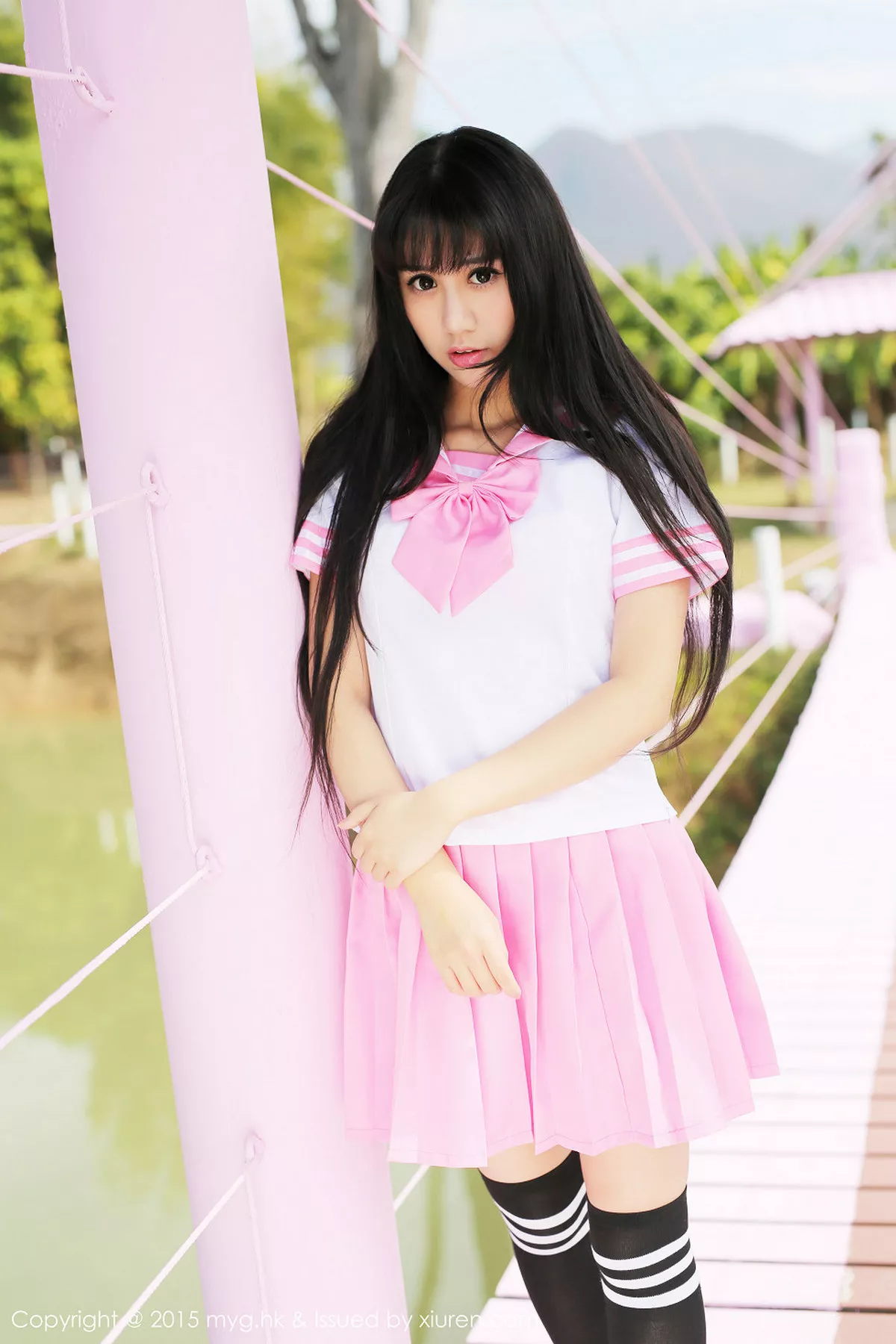 秀人集.com_[MyGirl美媛馆]Vol.099_嫩模杨晓青儿泰国旅拍白色吊带蕾丝袜诱惑翘臀写真61P