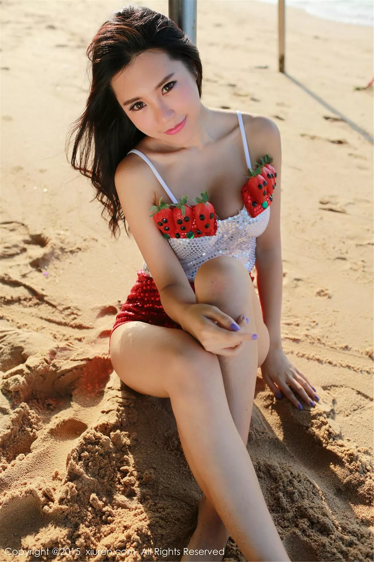 秀人集.com_[XiuRen秀人网]No.267_嫩模绮里嘉ula红色高叉连体内衣秀白嫩美胸诱惑写真57P