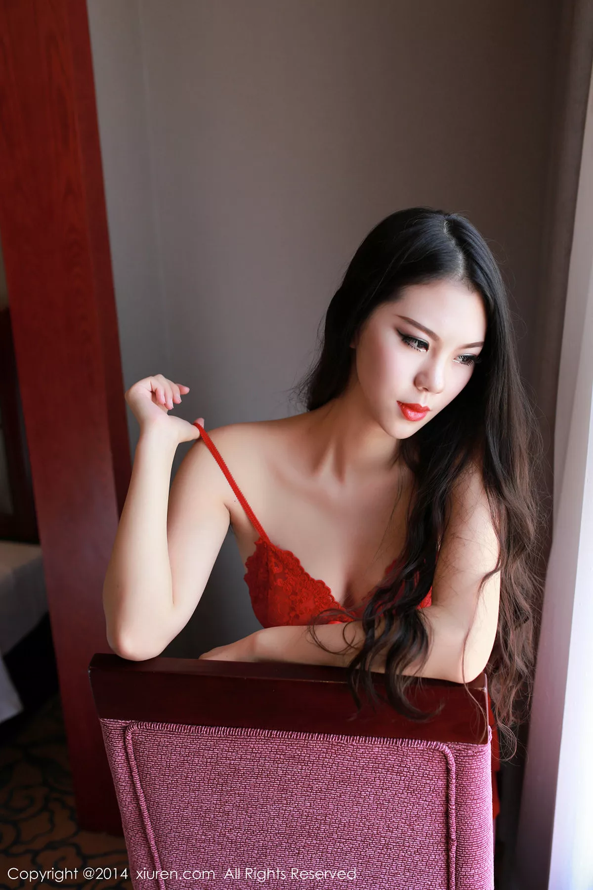 秀人集.com_[XiuRen秀人网]No.235_嫩模米尔Dear红色薄纱睡裙性感情趣内衣系列完美诱惑写真72P