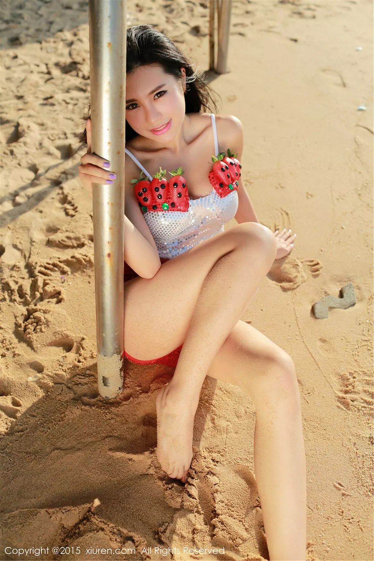 秀人集.com_[XiuRen秀人网]No.267_嫩模绮里嘉ula红色高叉连体内衣秀白嫩美胸诱惑写真57P