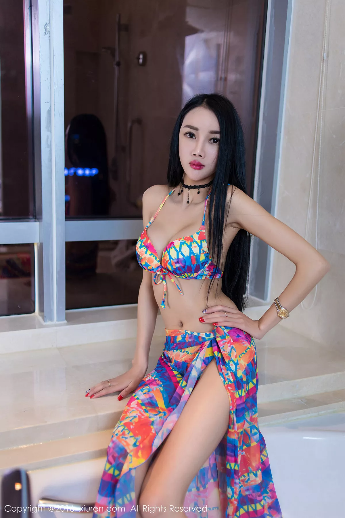 秀人集.com_[XiuRen秀人网]No.595_嫩模婕西儿jessie情趣内衣系列大尺度私房浴室湿身诱惑写真52P