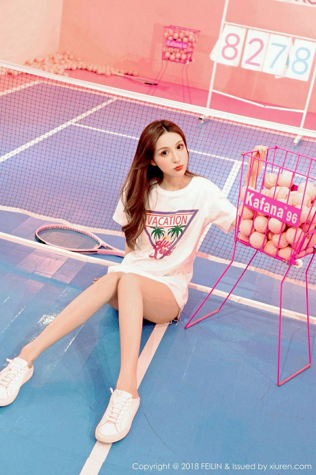 秀人集.com_[FeiLin嗲囡囡]Vol.170_嫩模柠柠_mika户外牛仔短裤+室内清新连身裙迷人写真43P