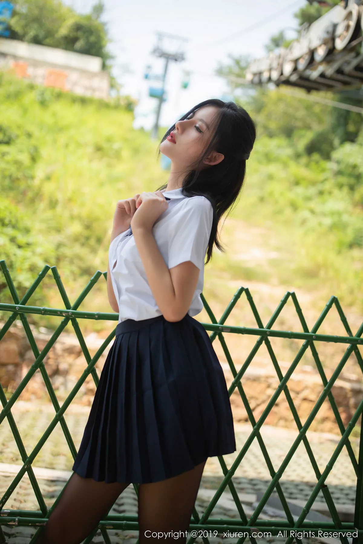 秀人集.com_[XiuRen秀人网]No.1723_嫩模就是阿朱啊不良学生白衬衫配无内黑丝袜完美诱惑写真96P