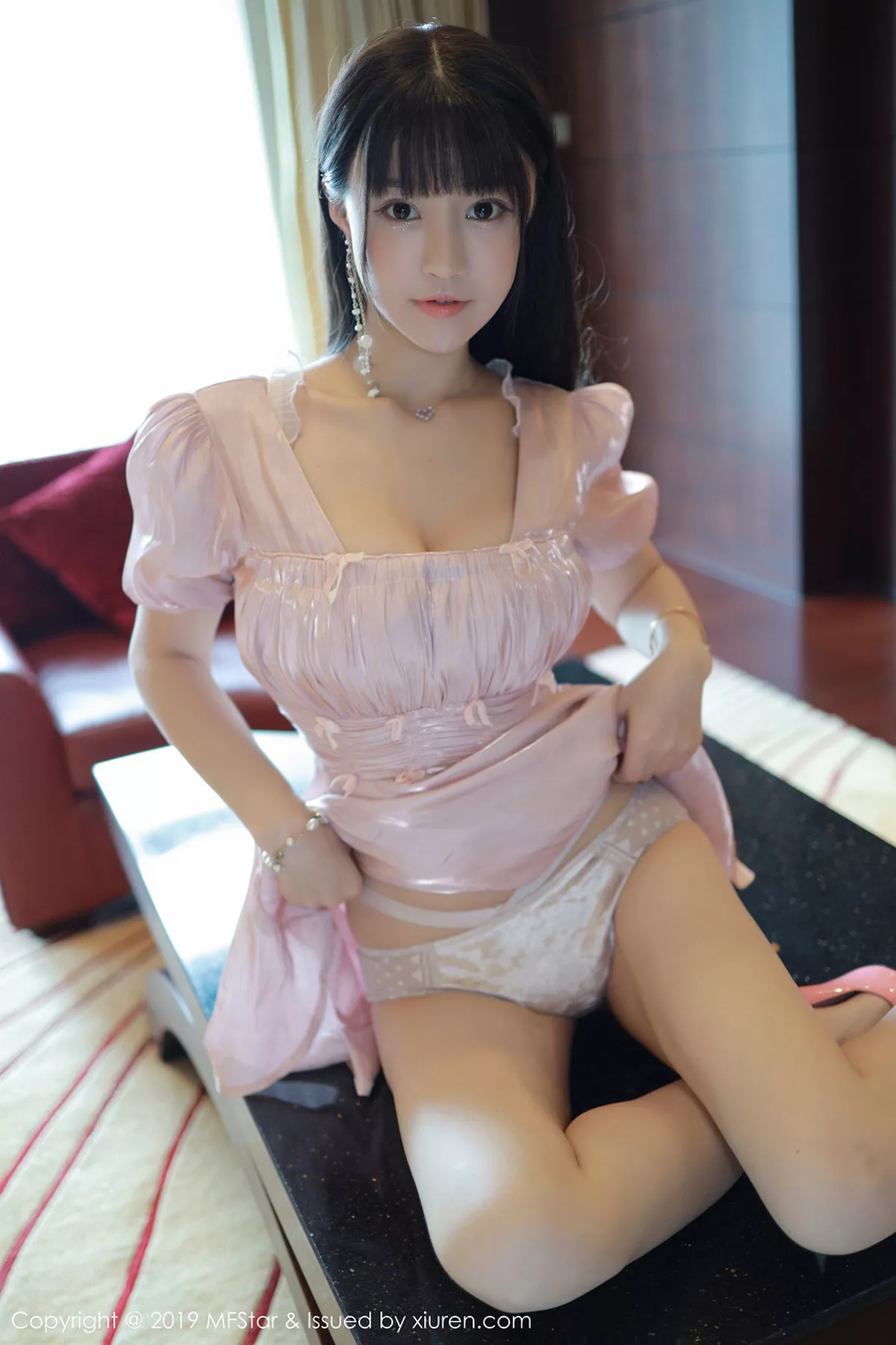 秀人集.com_[MFStar模范学院]Vol.217_女神Flower朱可儿粉色连身裙全脱秀性感内衣完美诱惑写真90P