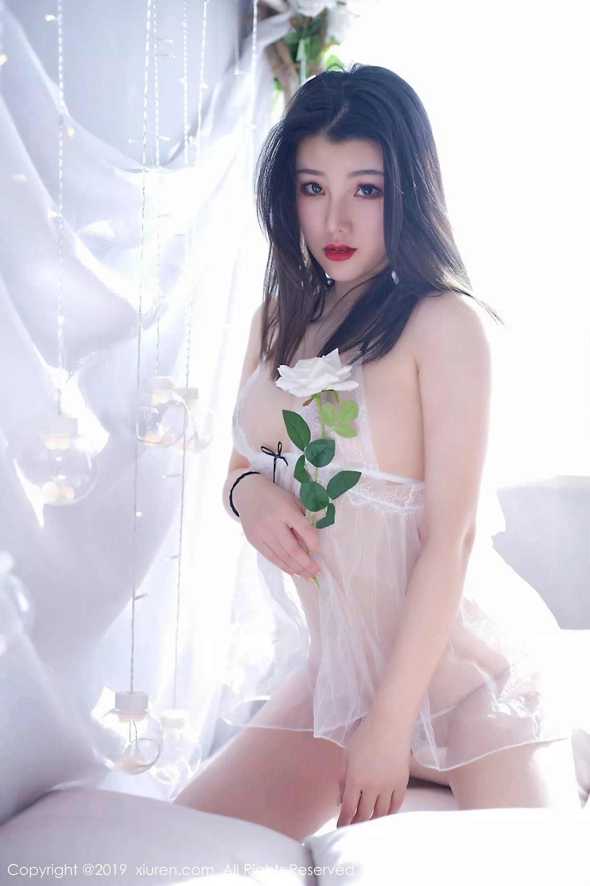 秀人集.com_[XiuRen秀人网]No.1772_嫩模糯糯Nn私房白色薄纱情趣内衣半脱露傲人豪乳火辣诱惑写真46P