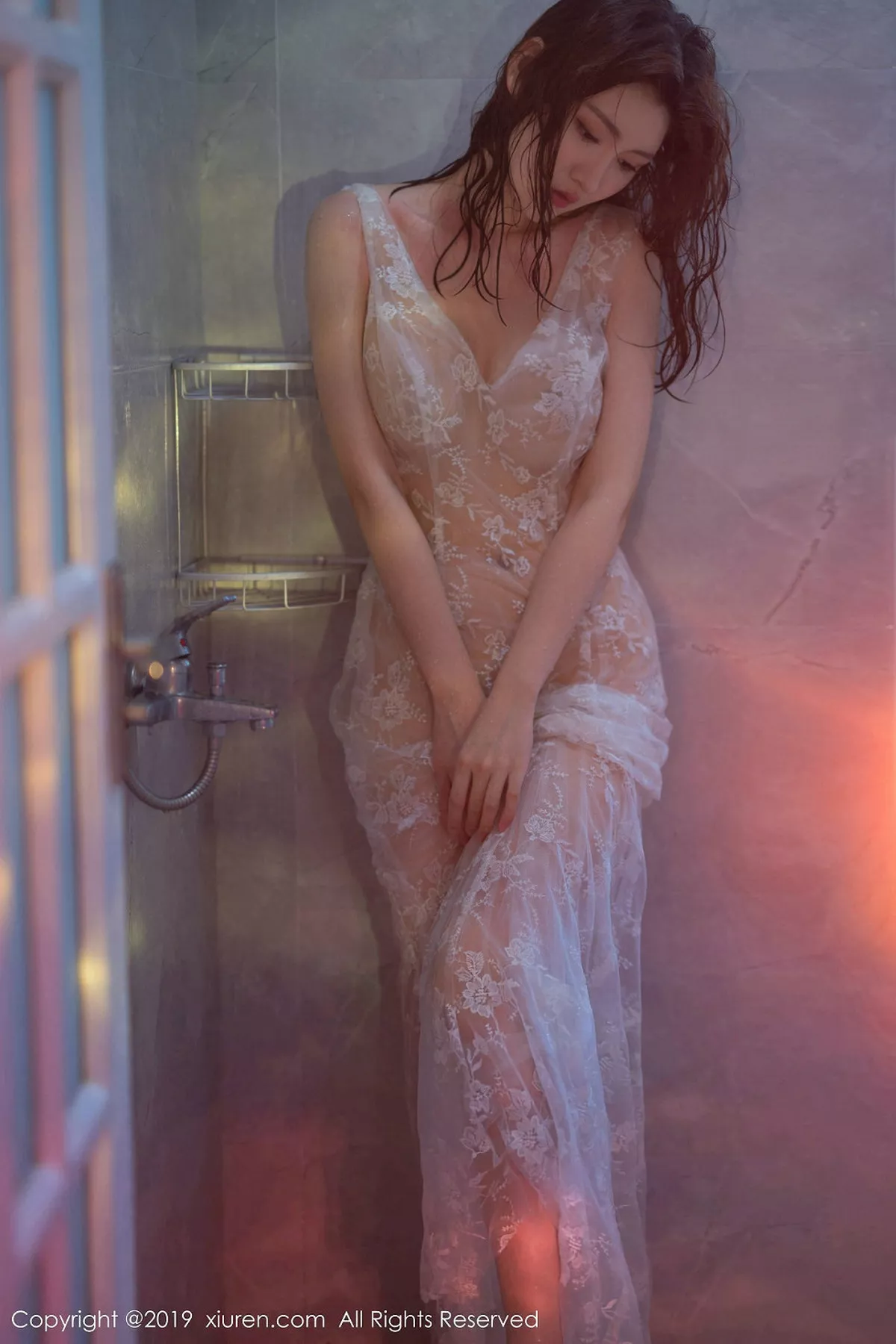 秀人集.com_[XiuRen秀人网]No.1784_嫩模沈梦瑶浴室里真空透视薄纱裙湿身秀火辣身材撩人诱惑写真42P