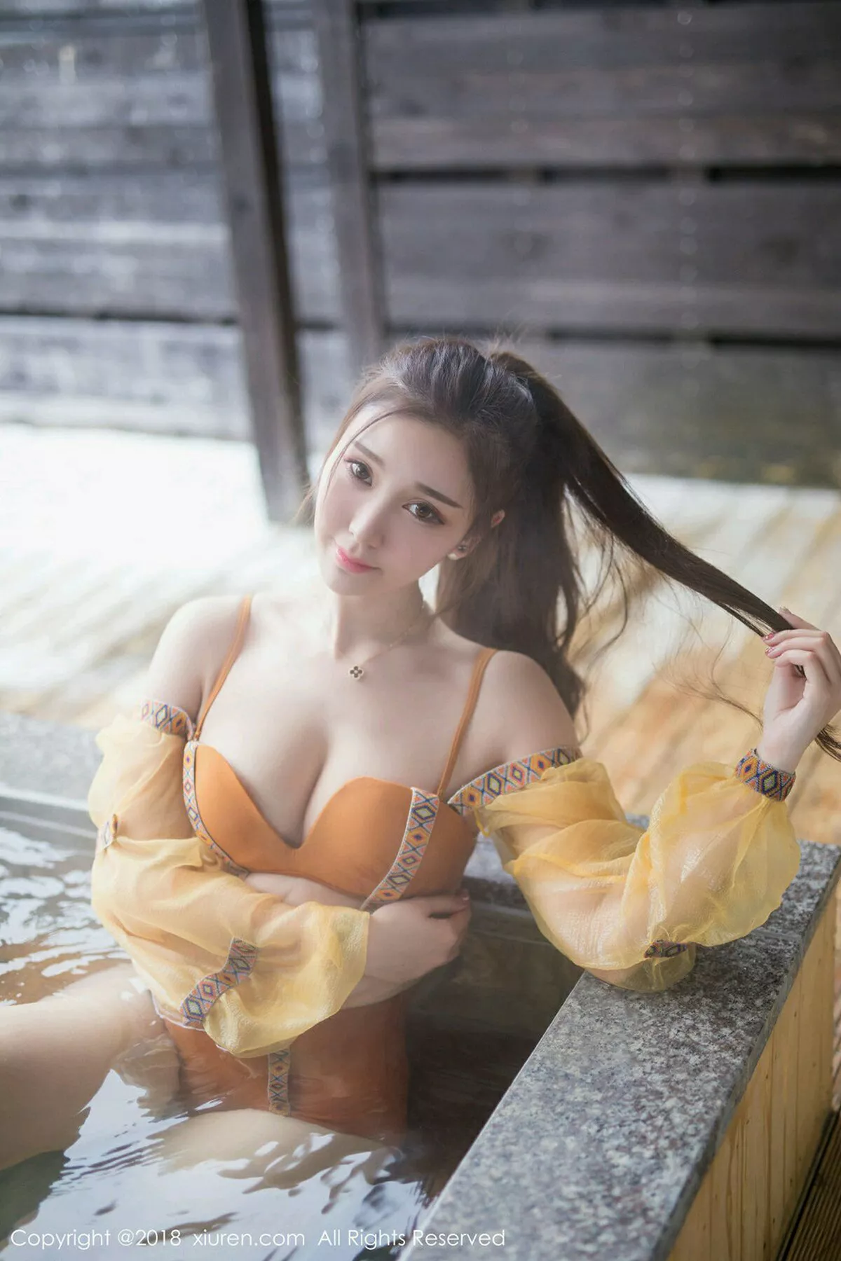 秀人集.com_[XiuRen秀人网]No.1236_女神淼淼萌萌哒北海道旅拍白色连体内衣温泉湿身诱惑写真59P