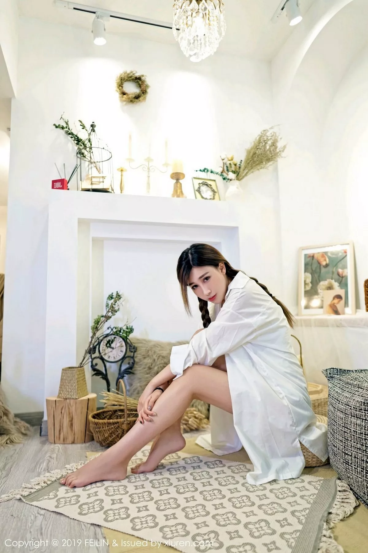 秀人集.com_[FeiLin嗲囡囡]Vol.185_嫩模星星star私房白衬衣配白色蕾丝内衣秀完美身材写真40P