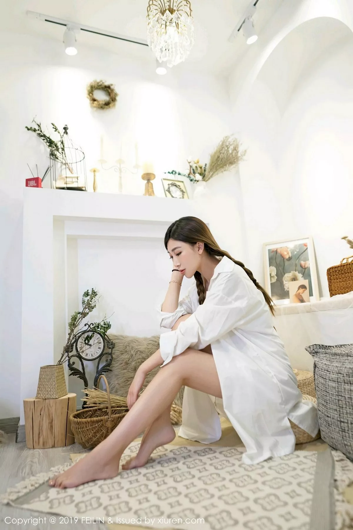 秀人集.com_[FeiLin嗲囡囡]Vol.185_嫩模星星star私房白衬衣配白色蕾丝内衣秀完美身材写真40P