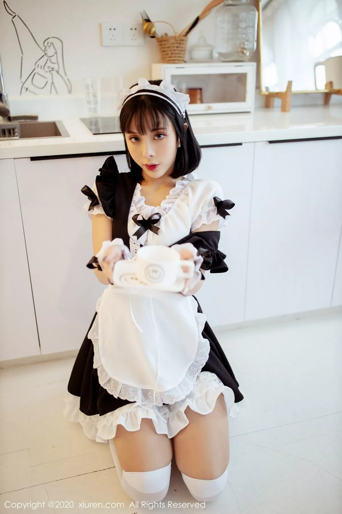 秀人集.com_[XiuRen秀人网]No.2008_嫩模陈小喵私房情趣女仆装半脱蕾丝内裤秀翘臀极致诱惑写真64P