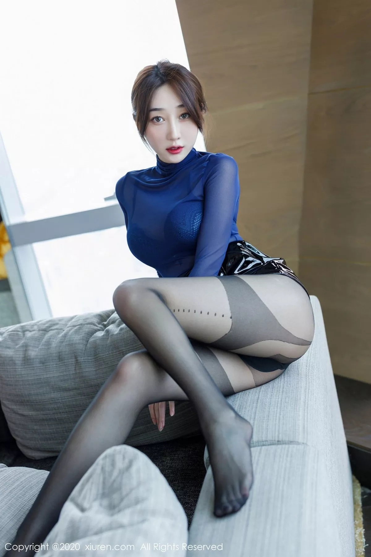 秀人集.com_[XiuRen秀人网]No.2129_嫩模九月生私房飒爽黑短裙蕾丝内衣配黑丝袜极致魅惑写真63P