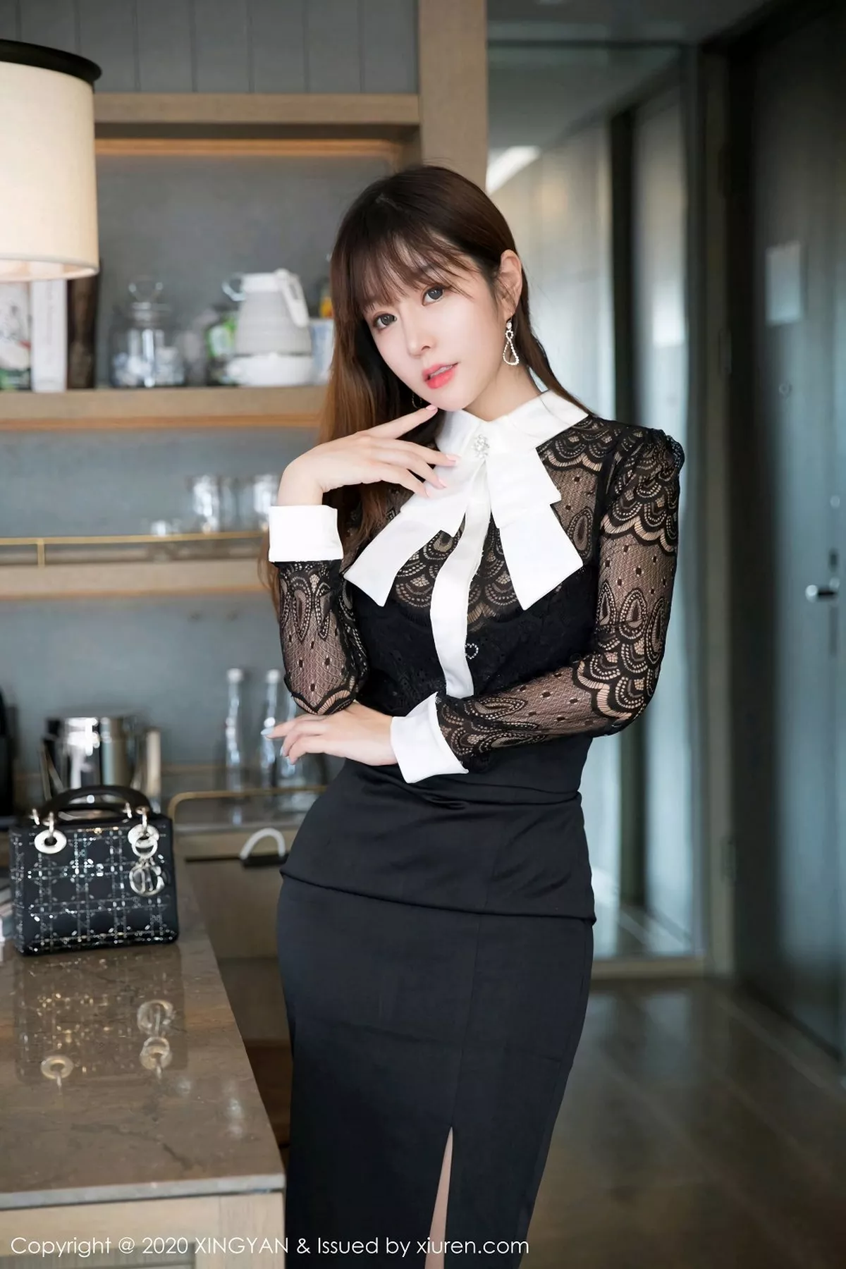 秀人集.com_[XINGYAN星颜社]VOL.134_女神王雨纯私房黑色职业装半脱露透视内裤秀翘臀诱惑写真66P