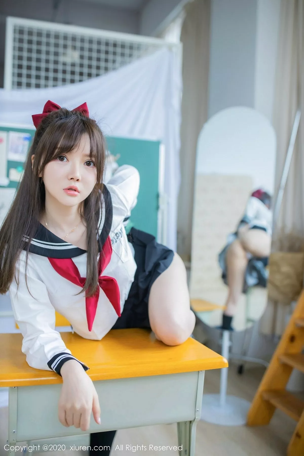 秀人集.com_[XiuRen秀人网]No.2193_嫩模糯美子Mini性感学生服主题真空露傲人豪乳极致诱惑写真50P