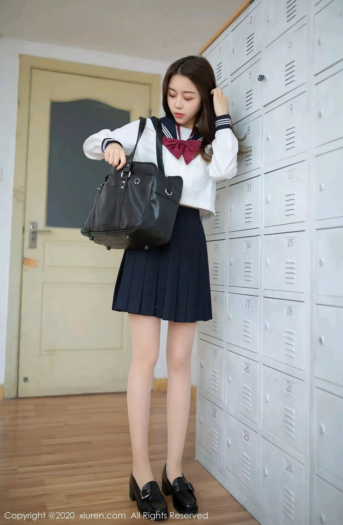 秀人集.com_[XiuRen秀人网]No.2230_嫩模夏诗雯Sally校园遭遇主题学生制服秀蕾丝内衣诱人写真66P