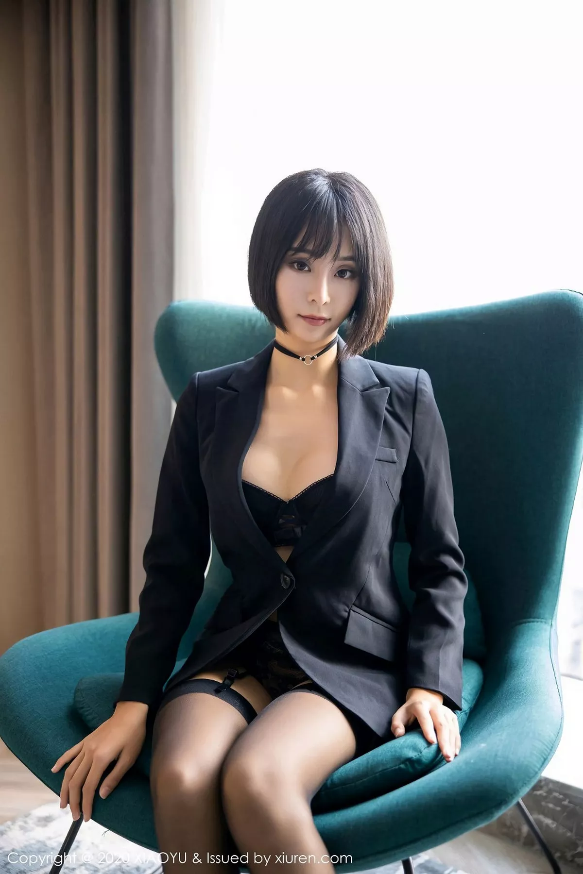 秀人集.com_[XiaoYu画语界]Vol.292_嫩模蓝夏Akasha私房西装制服下黑色内衣配吊带黑丝诱惑写真64P