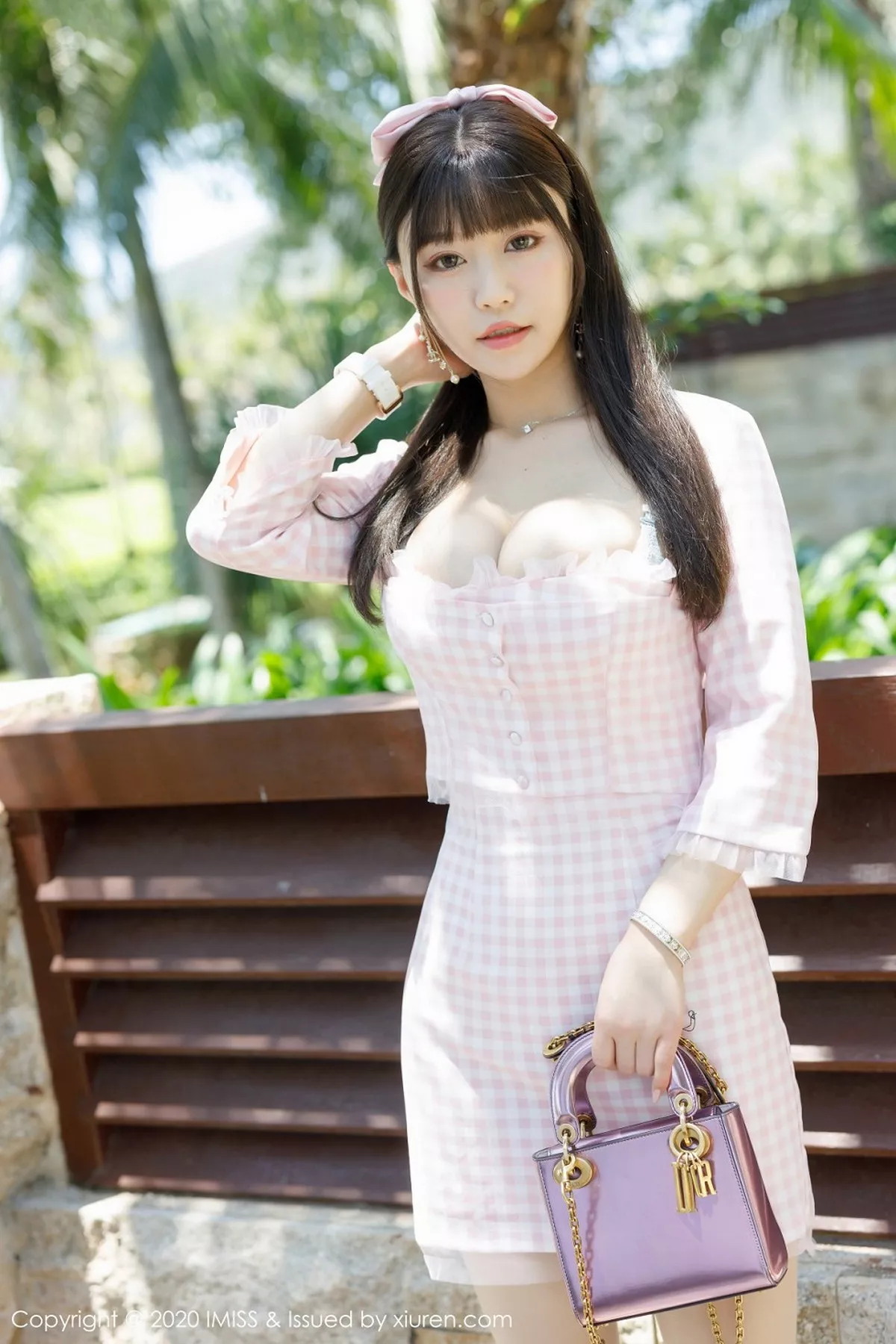 秀人集.com_[IMISS爱蜜社]Vol.480_嫩模朱可儿Flower私房粉色格子吊裙半脱露豪乳完美诱惑写真56P