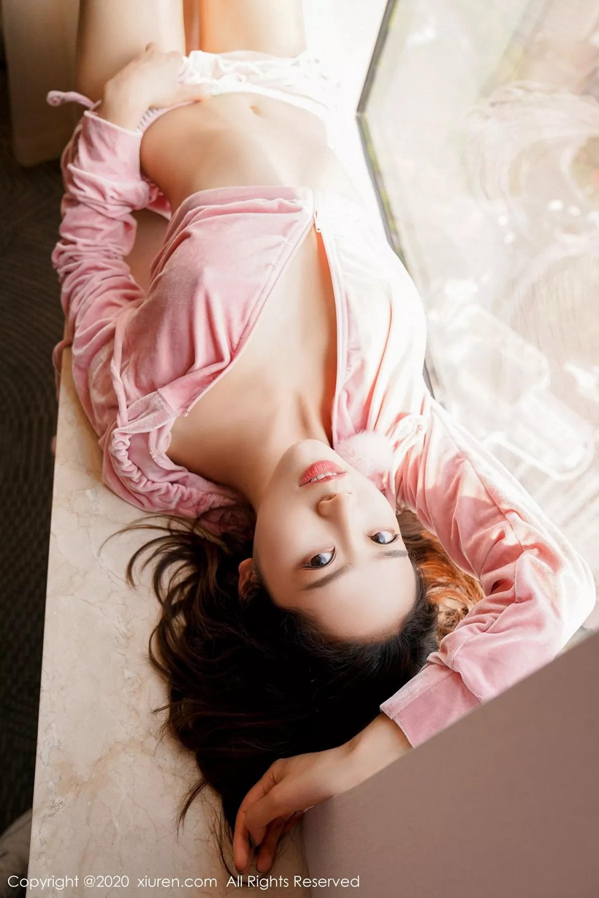 秀人集.com_[XiuRen秀人网]No.2456_嫩模方子萱性感粉色运动内衣半脱露白色蕾丝内裤撩人诱惑写真59P