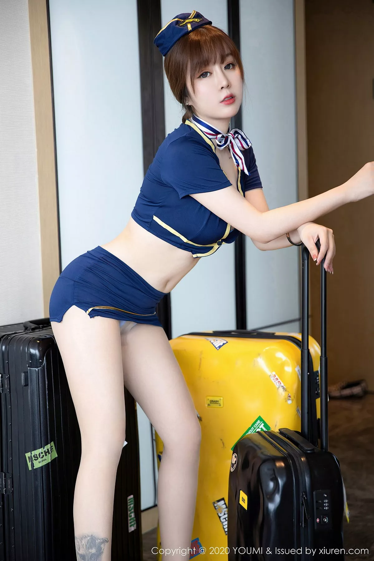 秀人集.com_[YouMi尤蜜荟]Vol.524_嫩模王雨纯深蓝色空乘制服主题半脱露性感内衣诱惑写真72P