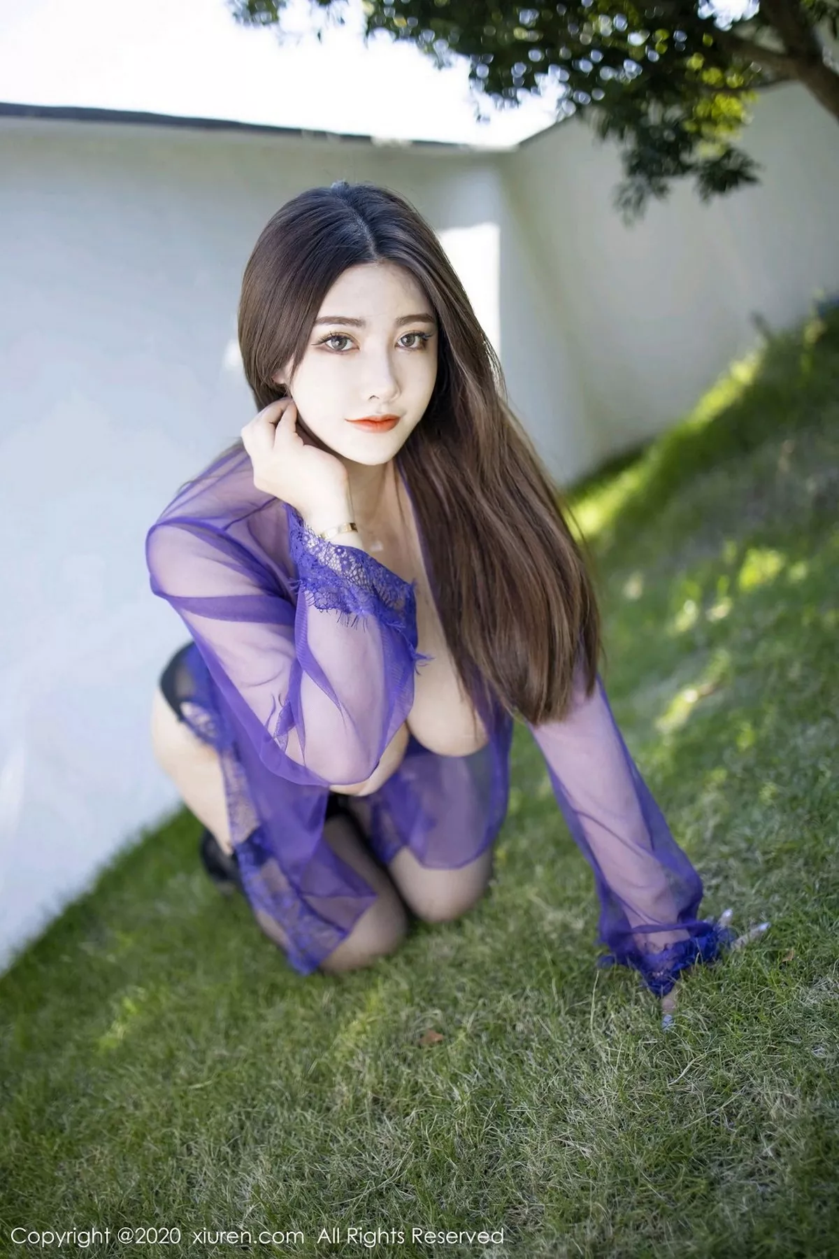 秀人集.com_[XiuRen秀人网]No.2771_嫩模软而户外紫色情趣薄纱制服露傲人豪乳遮点极致诱惑写真45P