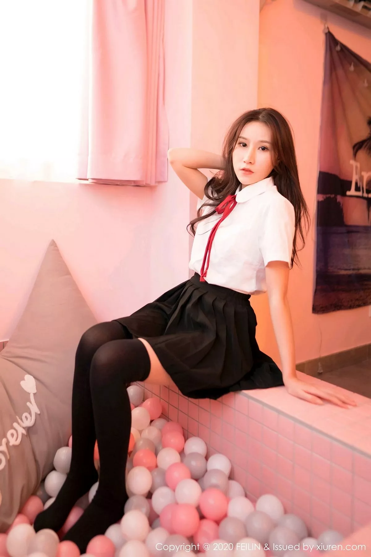 秀人集.com_[FeiLin嗲囡囡]VOL.361_嫩模苻苓私房波波池性感JK制服半脱露火辣身材诱惑写真59P