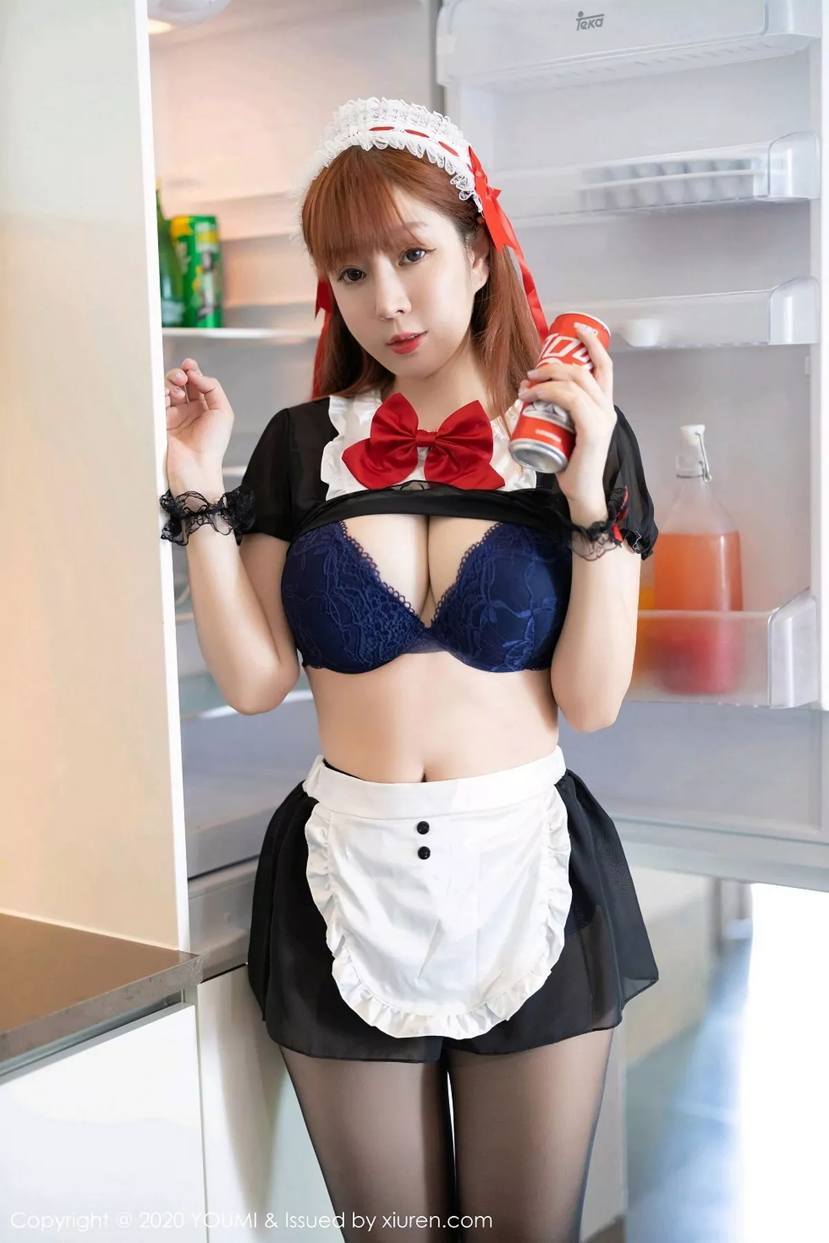 秀人集.com_[YouMi尤蜜荟]Vol.581_女神王雨纯三亚旅拍黑色女仆装配黑丝裤袜半脱撩人诱惑写真54P