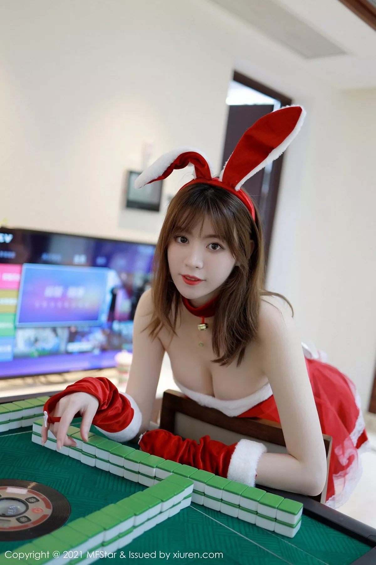 秀人集.com_[MFStar模范学院]Vol.438_嫩模Yoo优优三亚旅拍经典兔女郎服饰秀白嫩翘臀诱惑写真40P