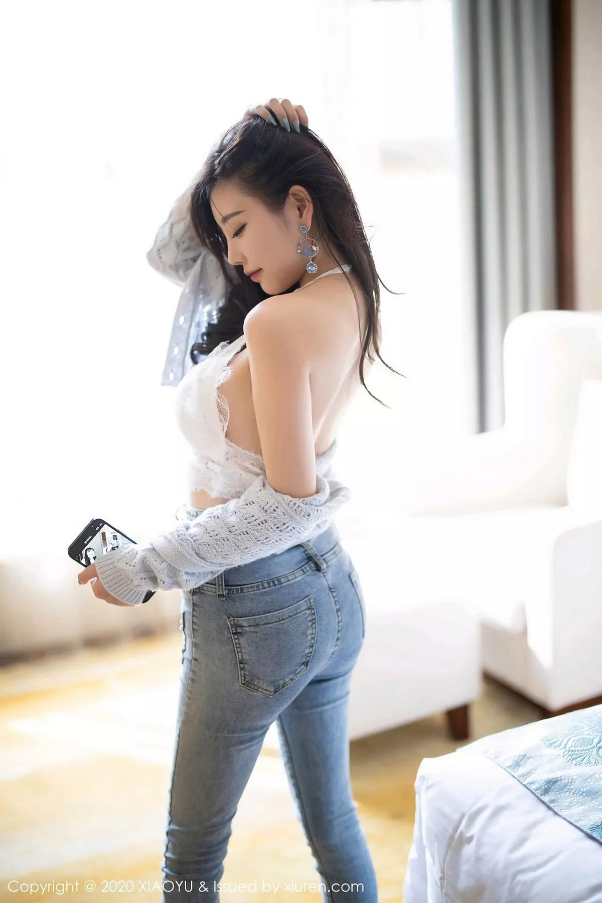 秀人集.com_[XiaoYu画语界]Vol.433_女神杨晨晨sugar床上脱牛仔裤露蕾丝内裤秀翘臀诱惑写真93P