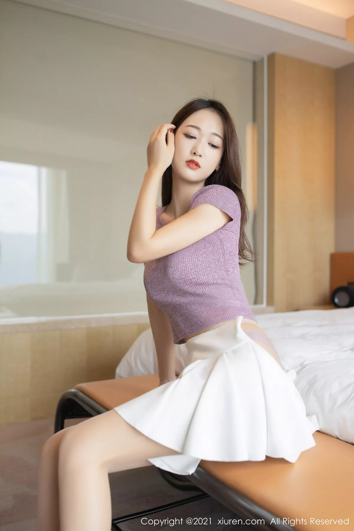 秀人集.com_[XiuRen秀人网]No.3090_嫩模唐安琪星瑶尾随主题床上性感内衣配开档肉丝裤袜诱惑写真82P