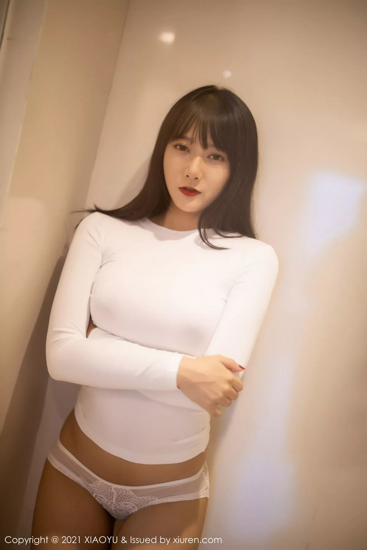 秀人集.com_[XiaoYu画语界]Vol.454_嫩模何嘉颖私房明亮浴室白色真空服饰配透视内裤诱惑写真62P