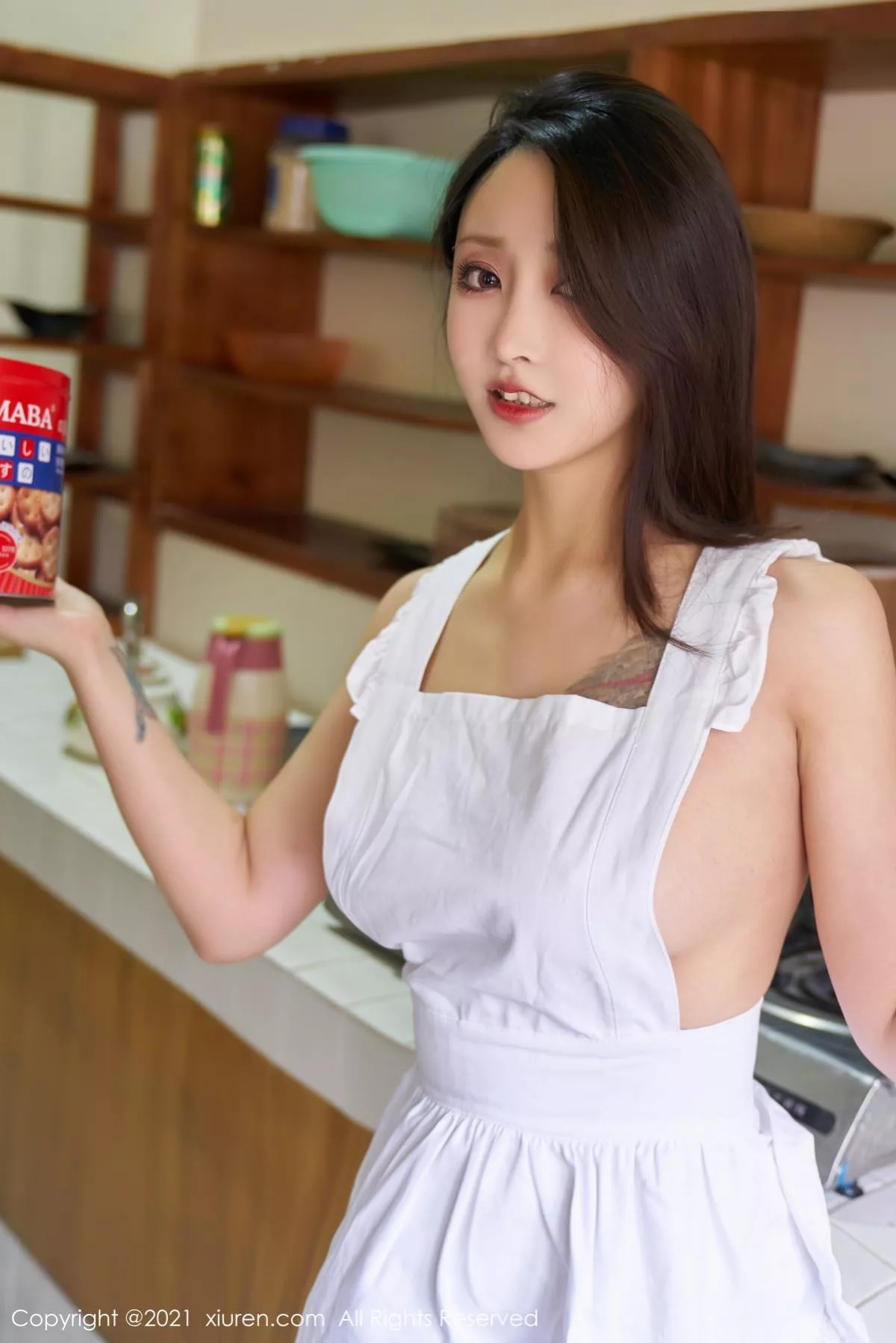 秀人集.com_[XiuRen秀人网]No.3194_嫩模林子欣Freya厨房诱惑主题洁白女仆装侧露豪乳诱惑写真42P